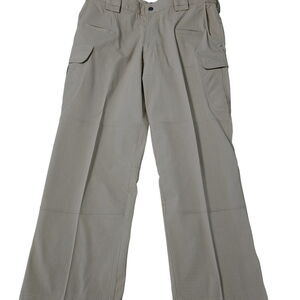 5.11 Tactical Men Cargo Pants Beige Size 36 Polyester Blend Pockets Snap Button